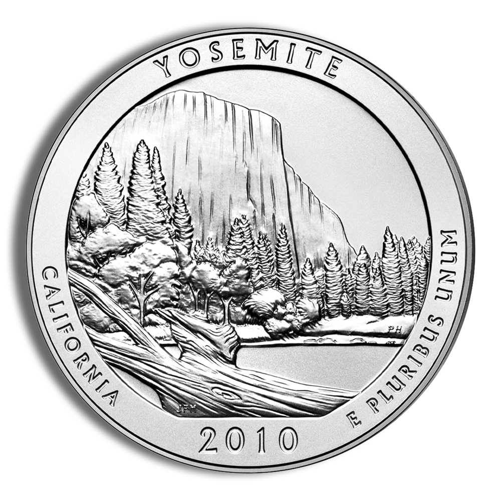 2010-P 5 oz ATB Yosemite Silver Coin - Burnished (Cap Only)