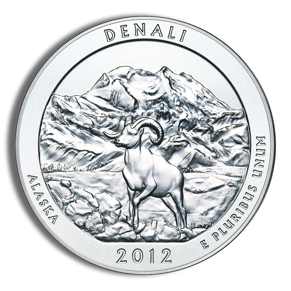 2012-P 5 oz ATB Denali Silver Coin - Burnished (Cap Only)