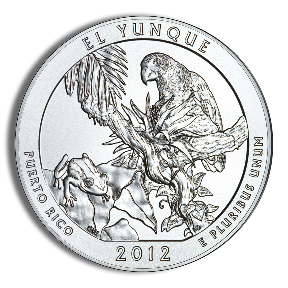 2012-P 5 oz ATB El Yunque Silver Coin - Burnished (Cap Only)