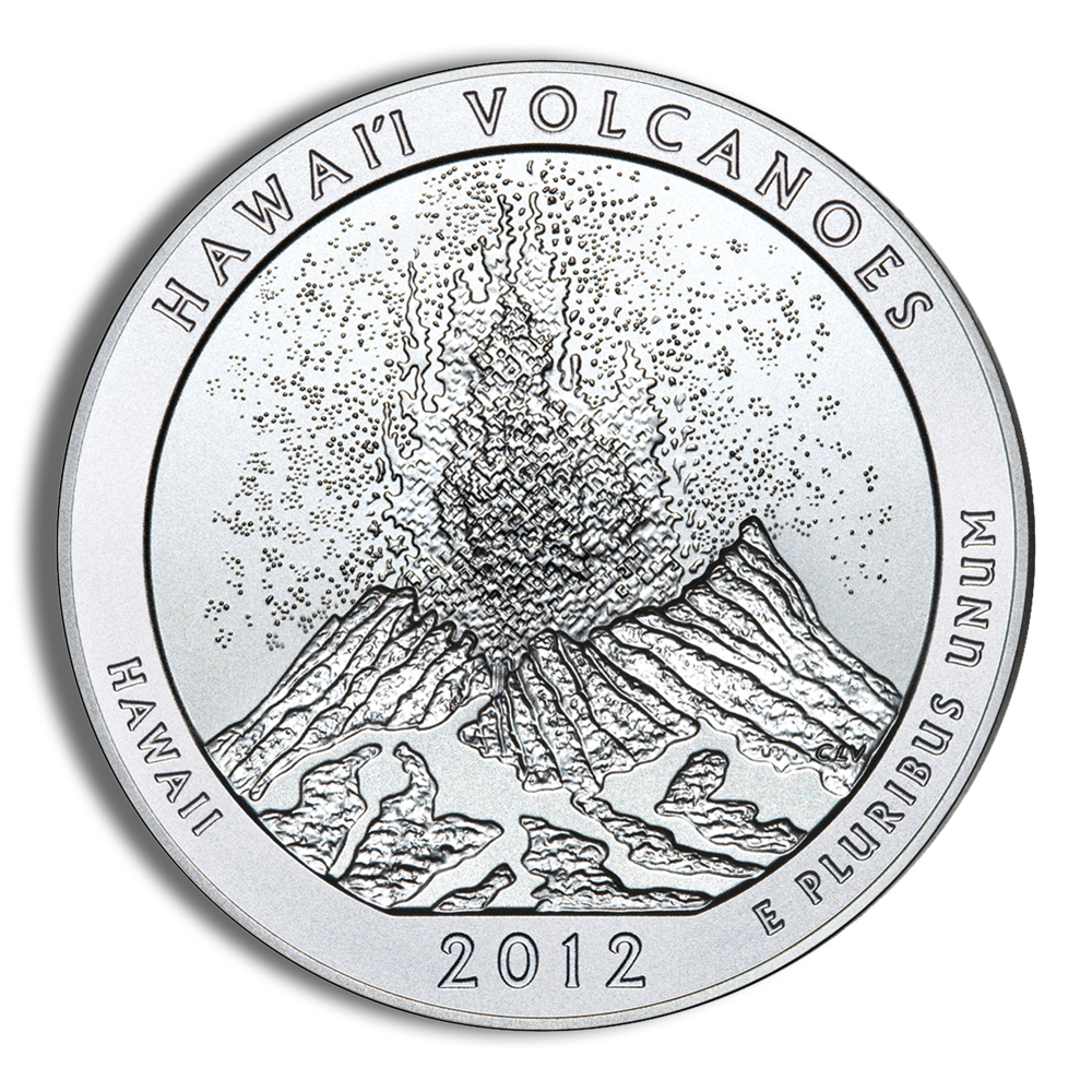 2012-P 5 oz ATB Hawaii Volcanoes Silver Coin - Burnished (Cap Only)