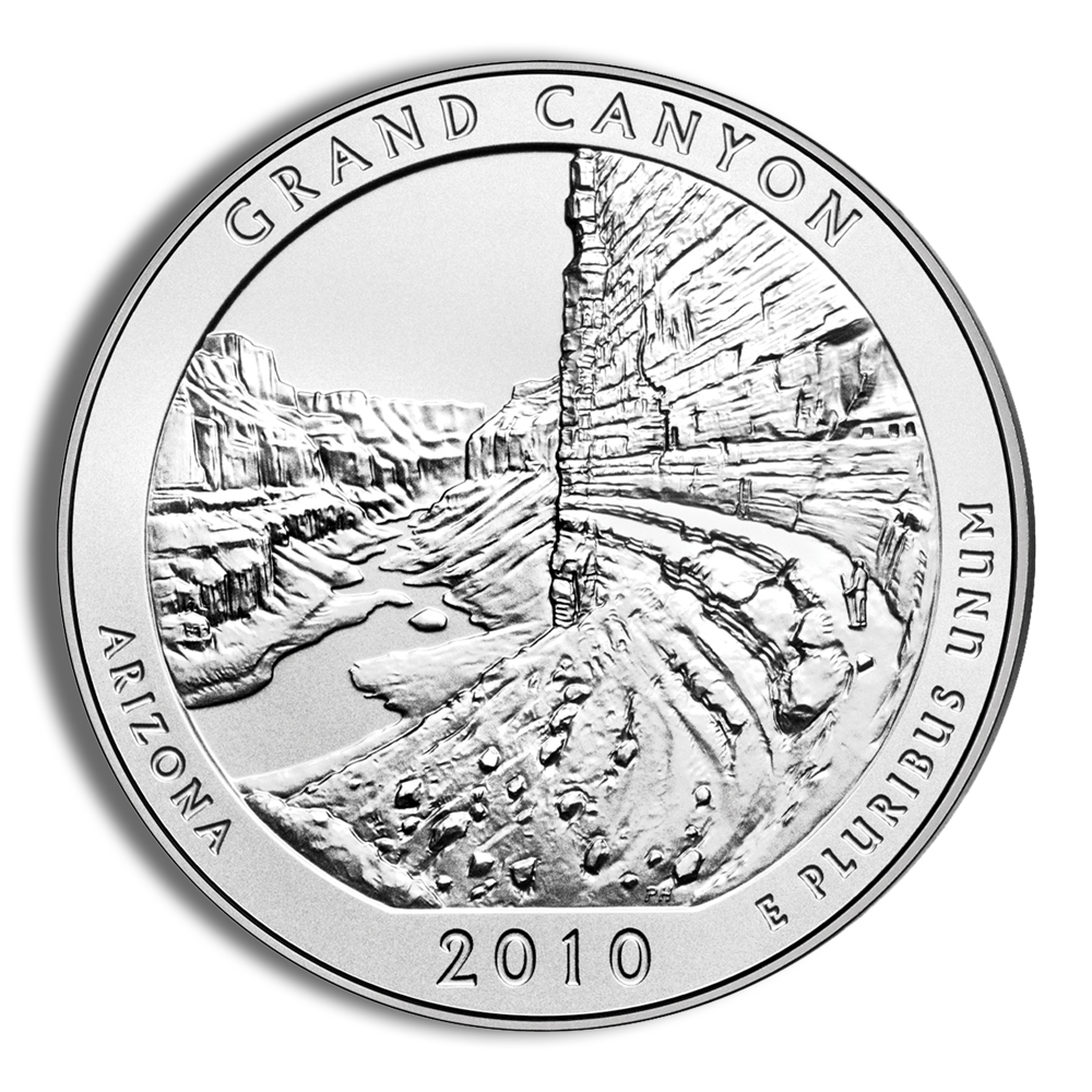 2010 5 oz ATB Grand Canyon Silver Coin - BU