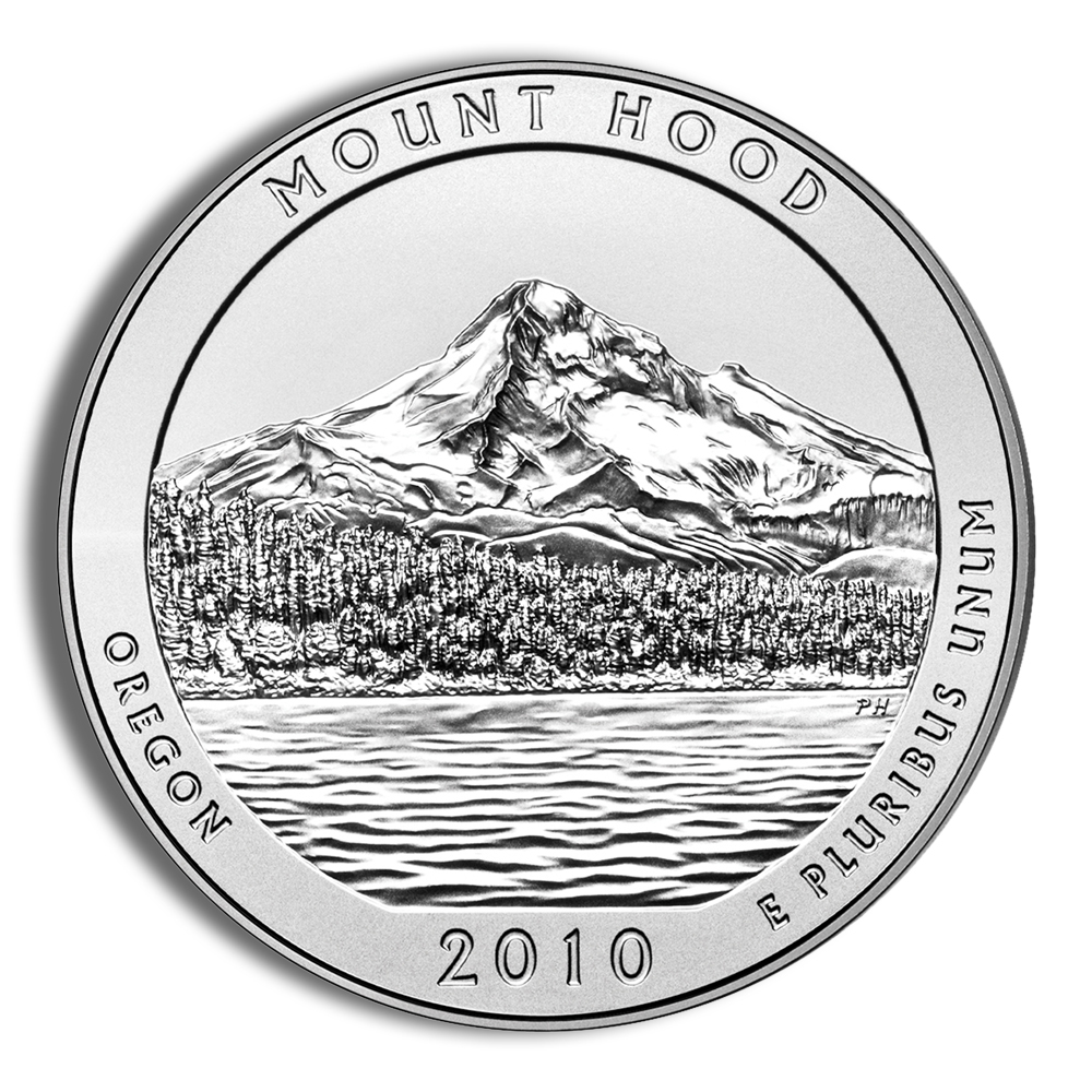 2010 5 oz ATB Mt Hood Silver Coin - BU