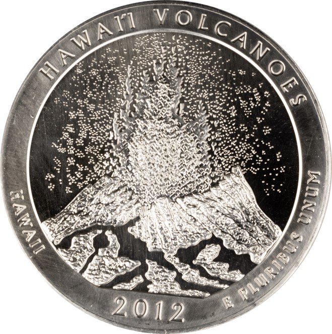 2012 5 oz ATB Hawaii Volcanoes Silver Coin - BU