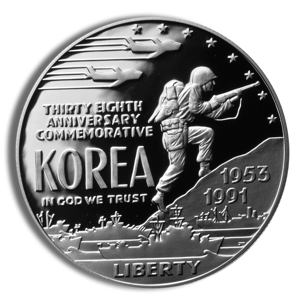 1991-P $1 Korean War Silver Commem - Proof