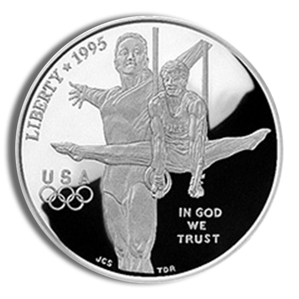 1995-P $1 Gymnast Silver Commem - Proof