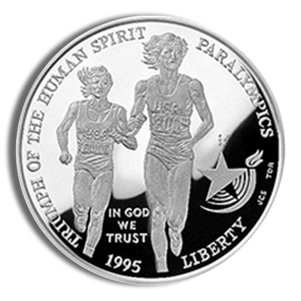 1995-P $1 Blind Runner Silver Commem - Proof