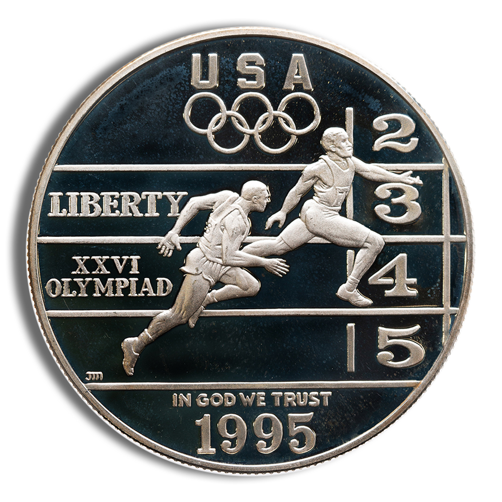 1995-P $1 Track & Field Silver Commem - Proof