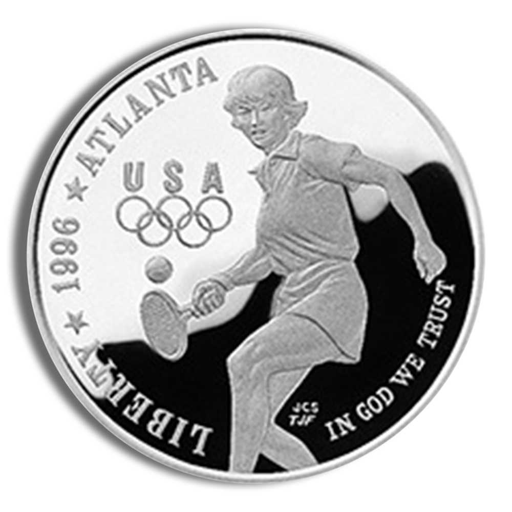 1996-P $1 Tennis Silver Commem - Proof