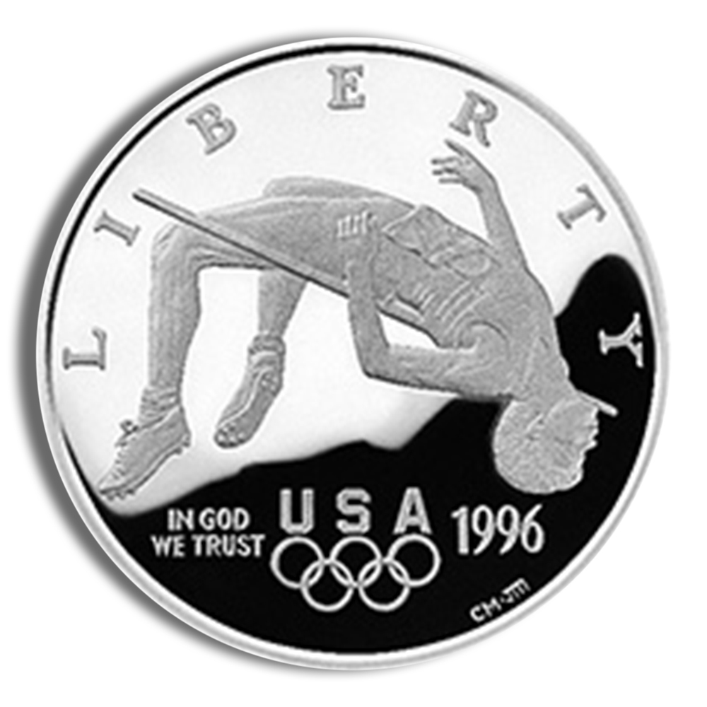 1996-P $1 High Jump Silver Commem - Proof