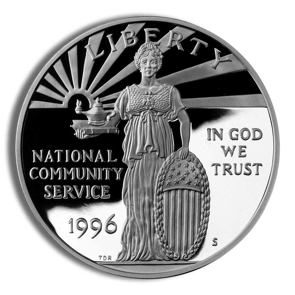 1996-S $1 Community Service Silver Commem - Proof