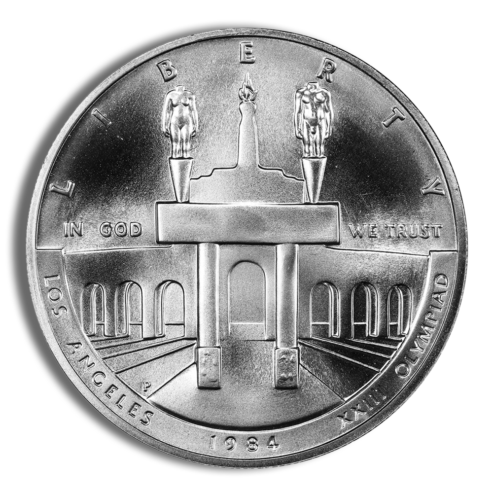 1984-P $1 LA Olympic Silver Commem - BU