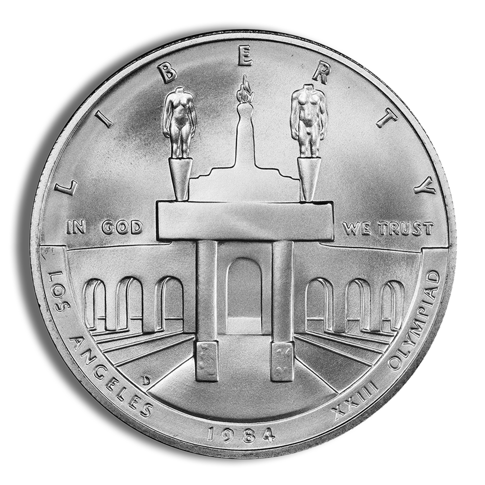 1984-D $1 LA Olympic Silver Commem - BU