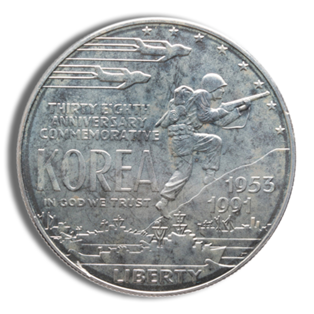 1991-D $1 Korean War Silver Commem - BU