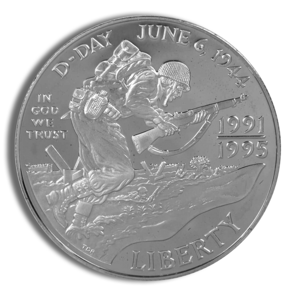 1993-D $1 World War II Silver Commem - BU