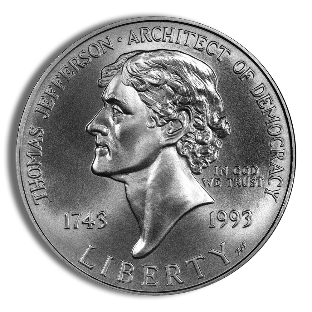 1993-P $1 Jefferson Silver Commem - BU