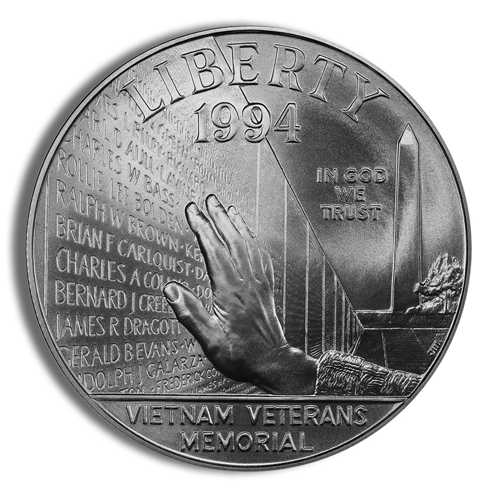 1994-W $1 Vietnam Vets Silver Commem - BU