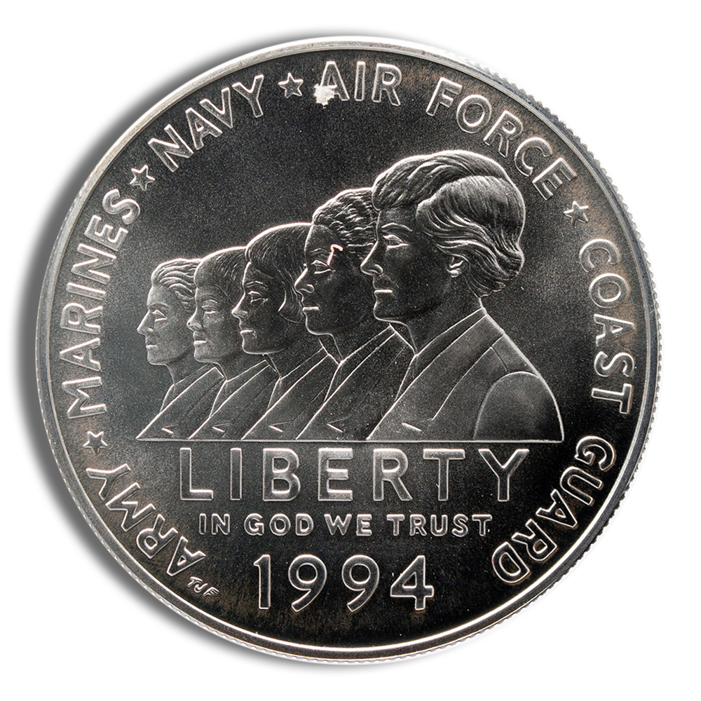 1994-W $1 Women in Military Silver Commem - BU