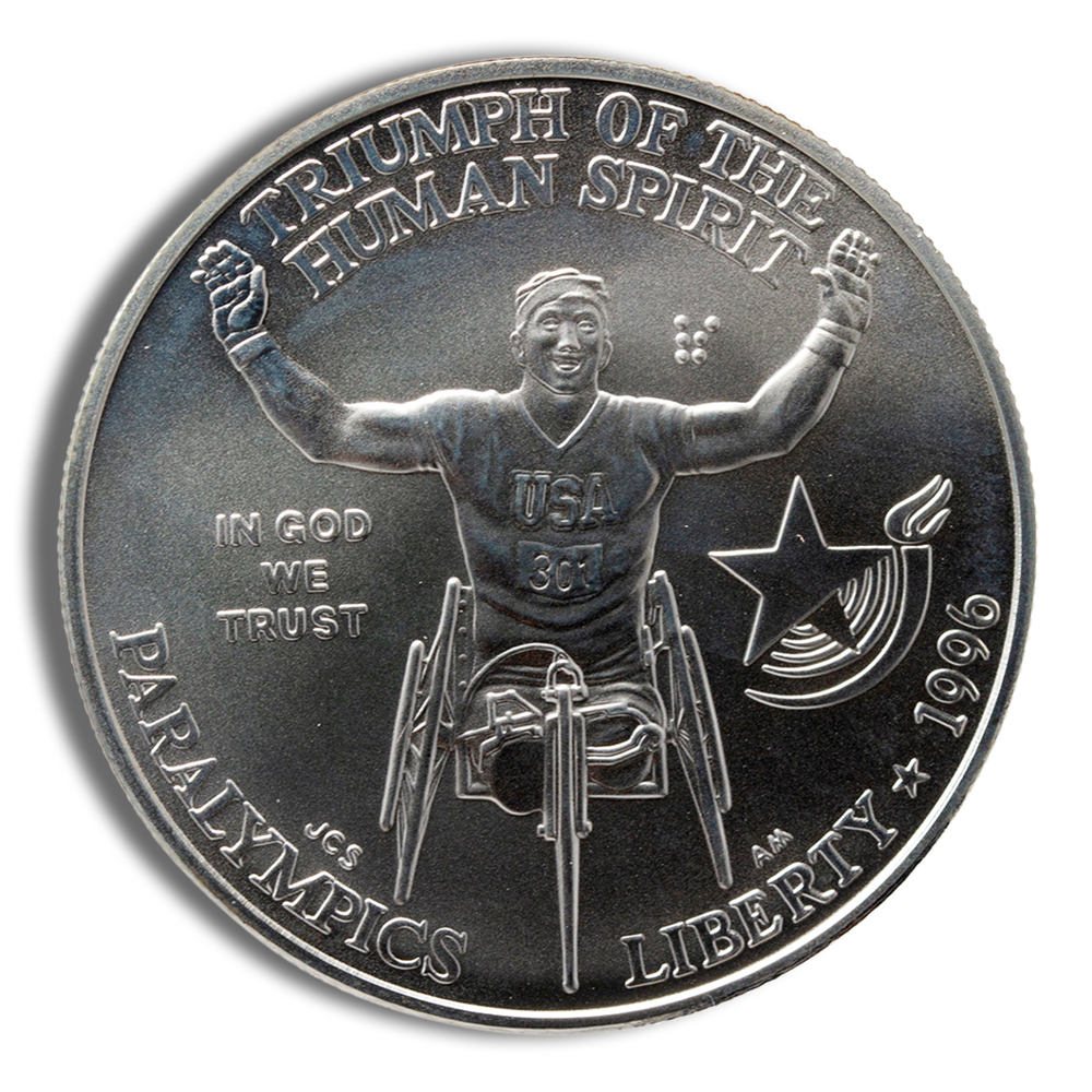 1996-D $1 Wheelchair Silver Commem - BU