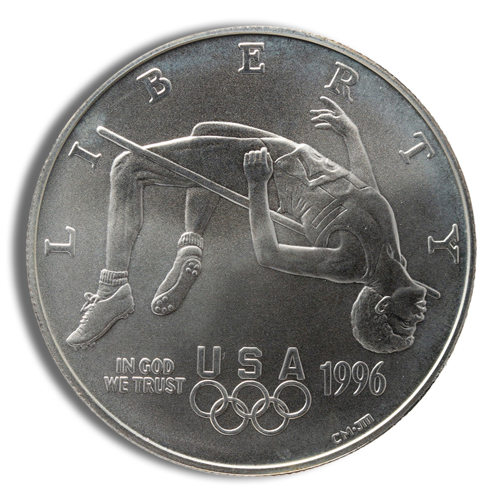 1996-D $1 High Jump Silver Commem - BU