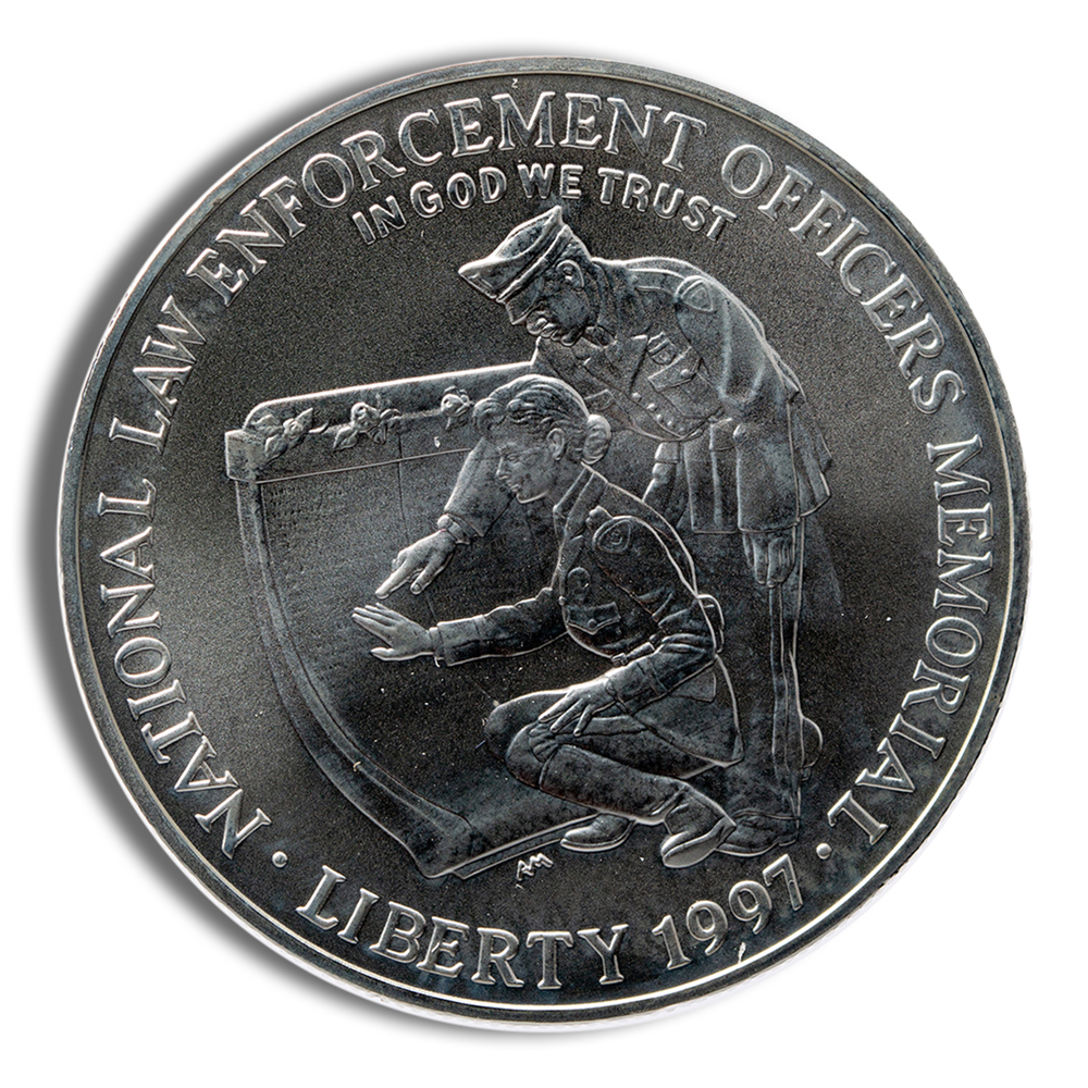 1997-P $1 Law Enforcement Silver Commem - BU