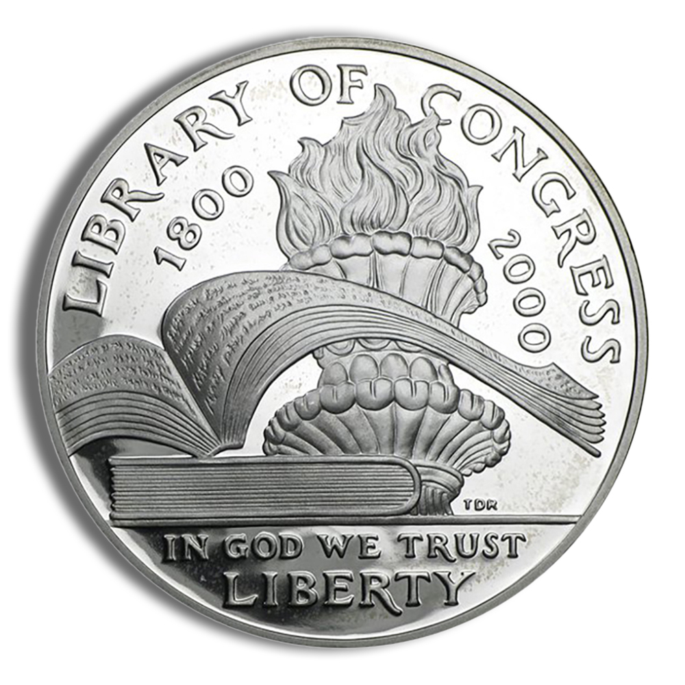 2000-P $1 Library of Congress Silver Commem - BU