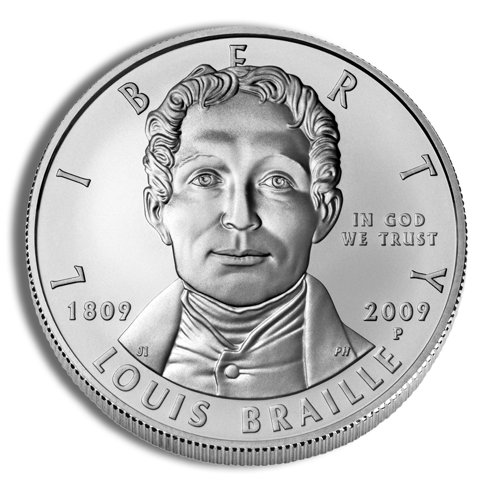 2009-P $1 Louis Braille Silver Commem - BU