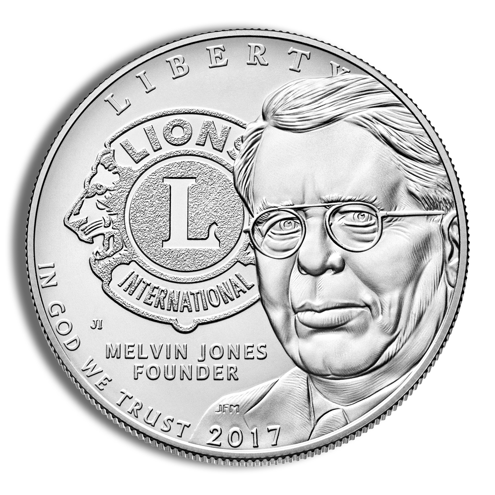 2017-P $1 Lions Club Centennial (Melvin Jones) Silver Commem - BU