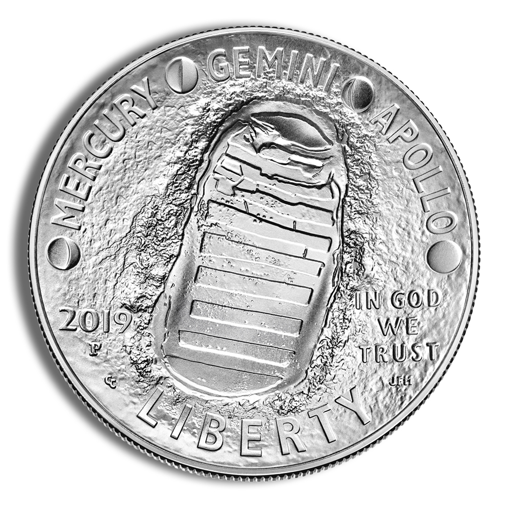 2019-P $1 Apollo 50th Anniversary Silver Commem - BU