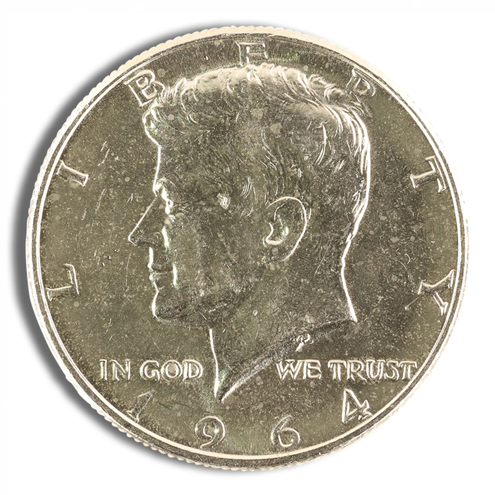 $1 FV 90% Silver 1964 Kennedy Half Dollar Proof