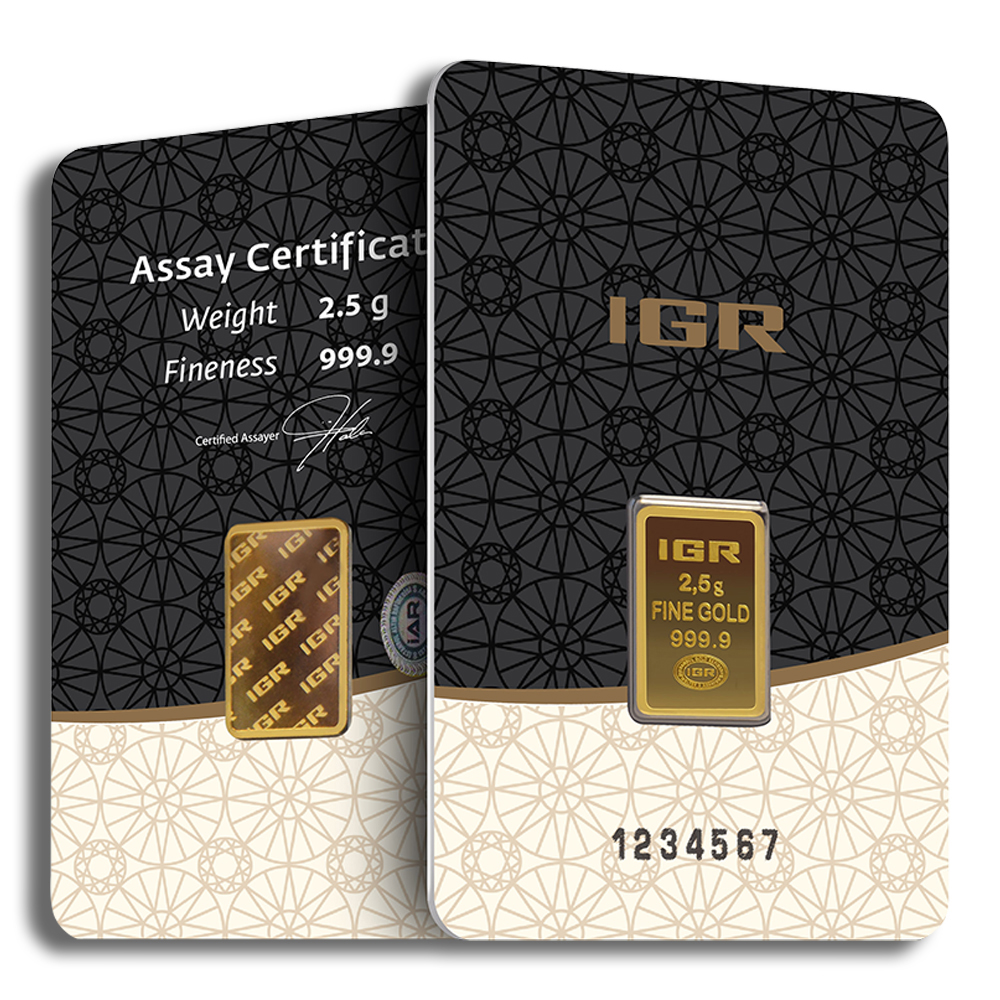 2.5 gram Gold Bar - IGR Metals (Carded)