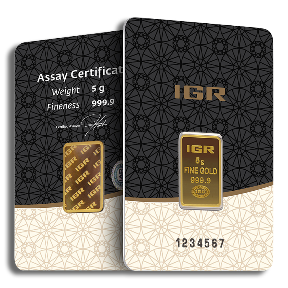 5 gram Gold Bar - IGR Metals (Carded)  