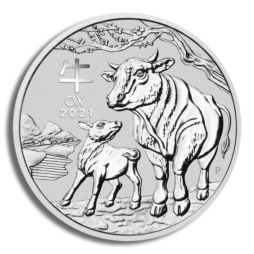 2021 1/2 oz Australia Silver Lunar Ox BU - Series III