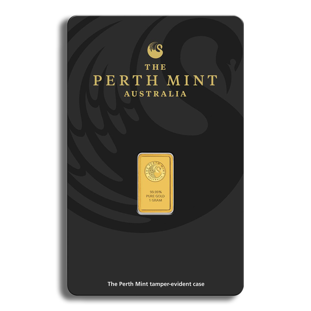 1 gram Gold Bar - Perth Mint (Carded)