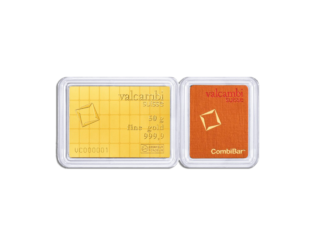 50 x 1 gram .9999 Valcambi CombiBar™ Gold (In Assay)