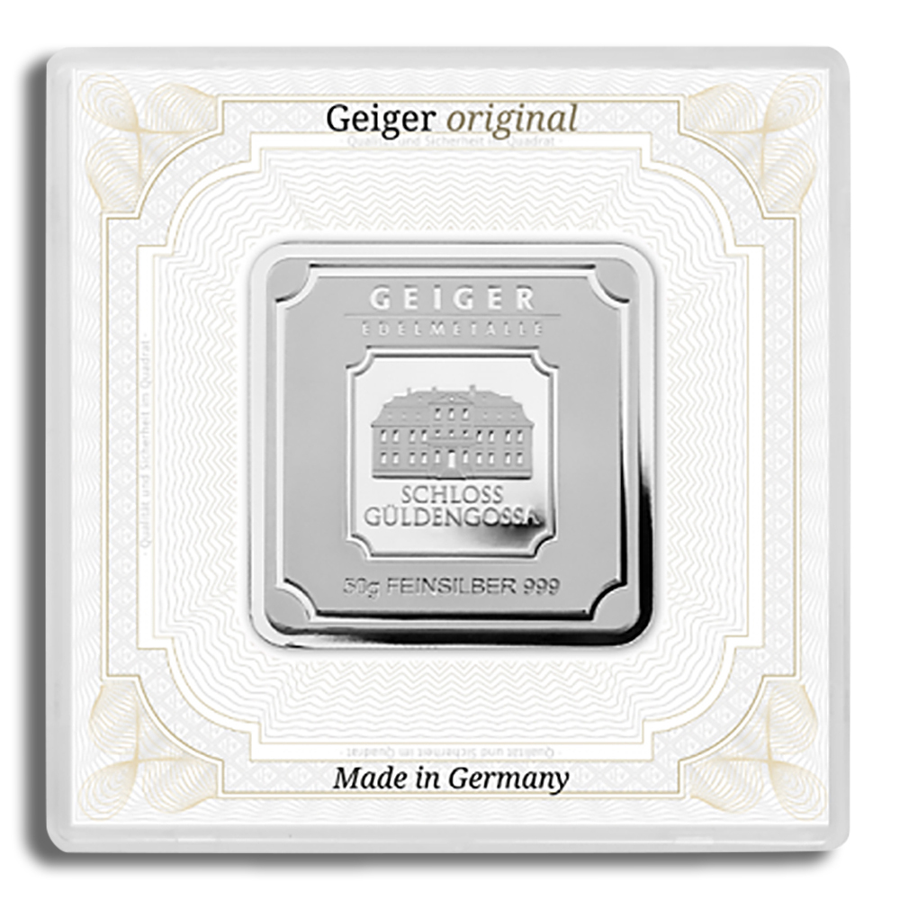 50 gram Silver Bar - Geiger (In Assay)