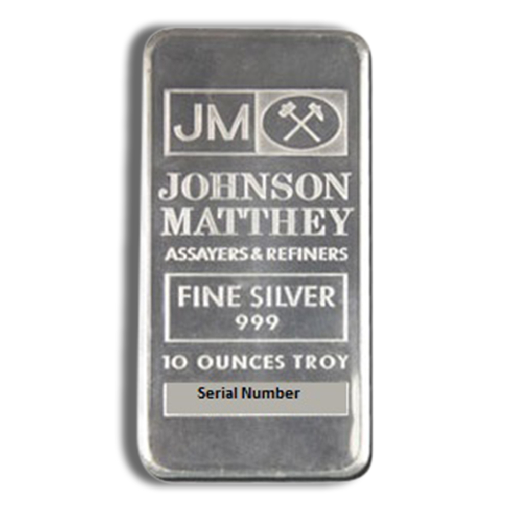 10 oz Silver Bar - Johnson Matthey - JM (Sealed)