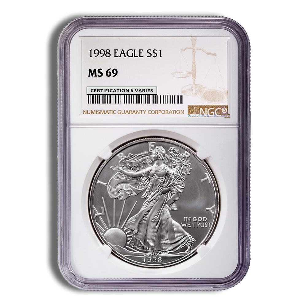 1998 Silver Eagle NGC MS69