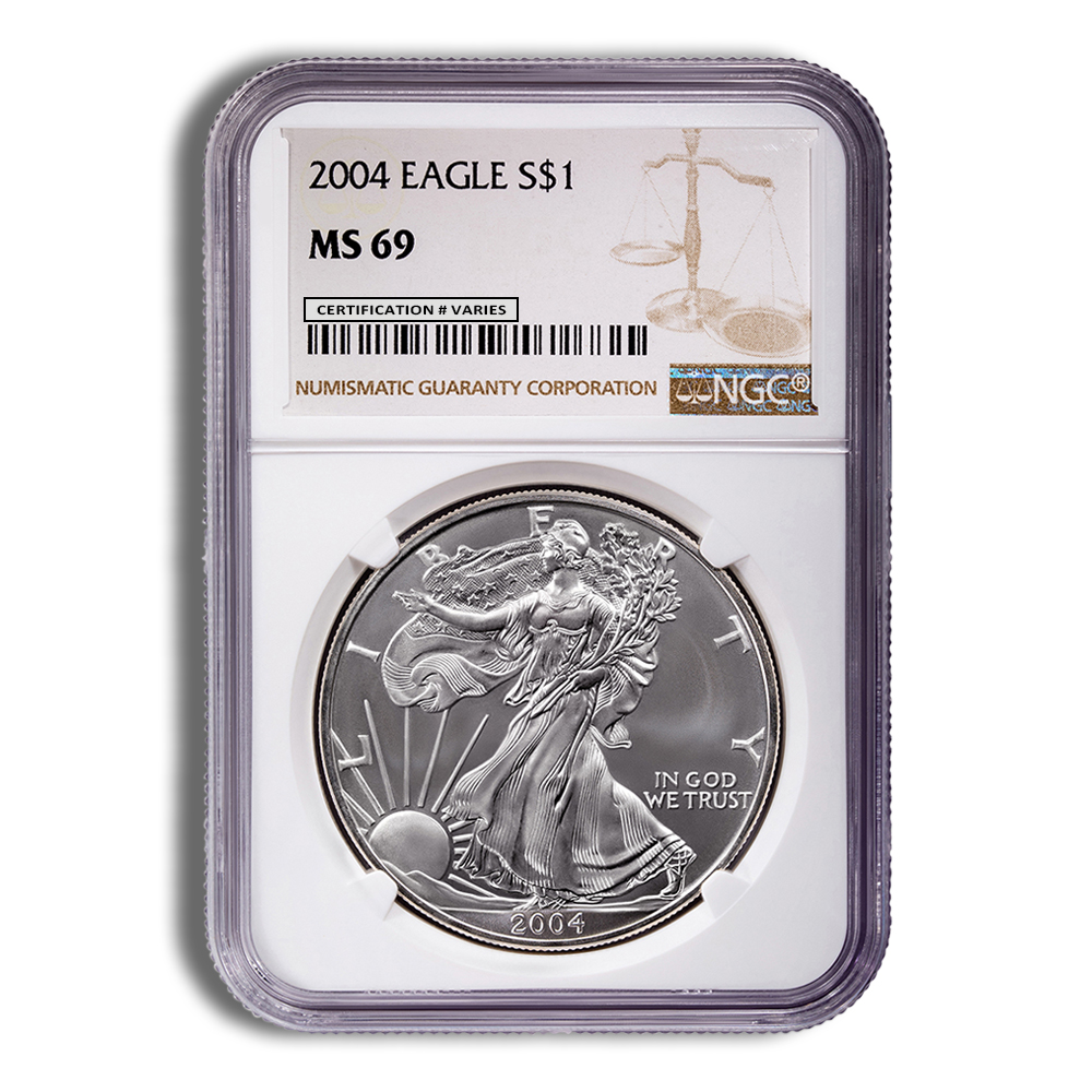 2004 Silver Eagle NGC MS69