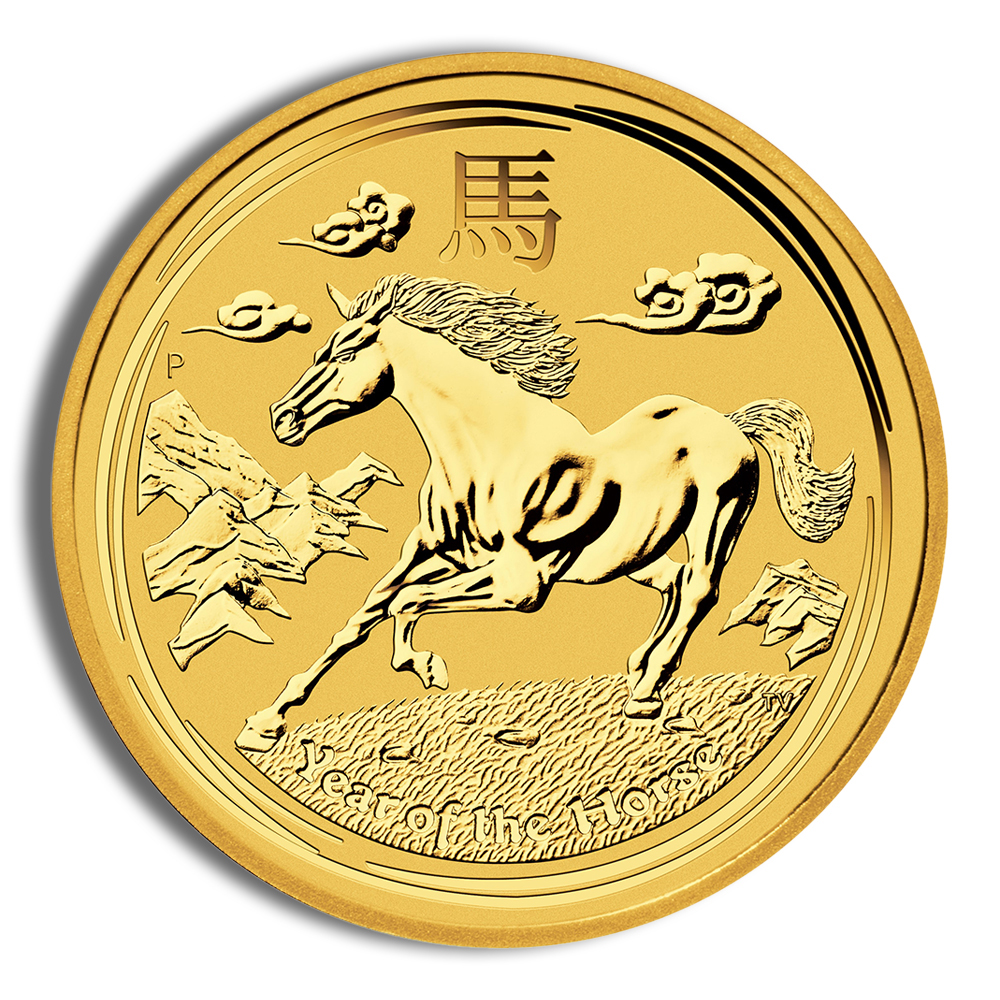 2014 1/2 oz Australia Gold Lunar Horse BU - Series II