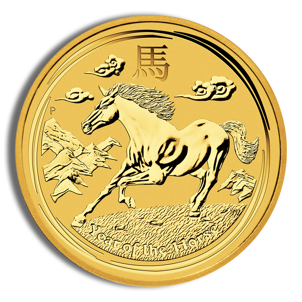 2014 1/10 oz Australia Gold Lunar Horse BU - Series II