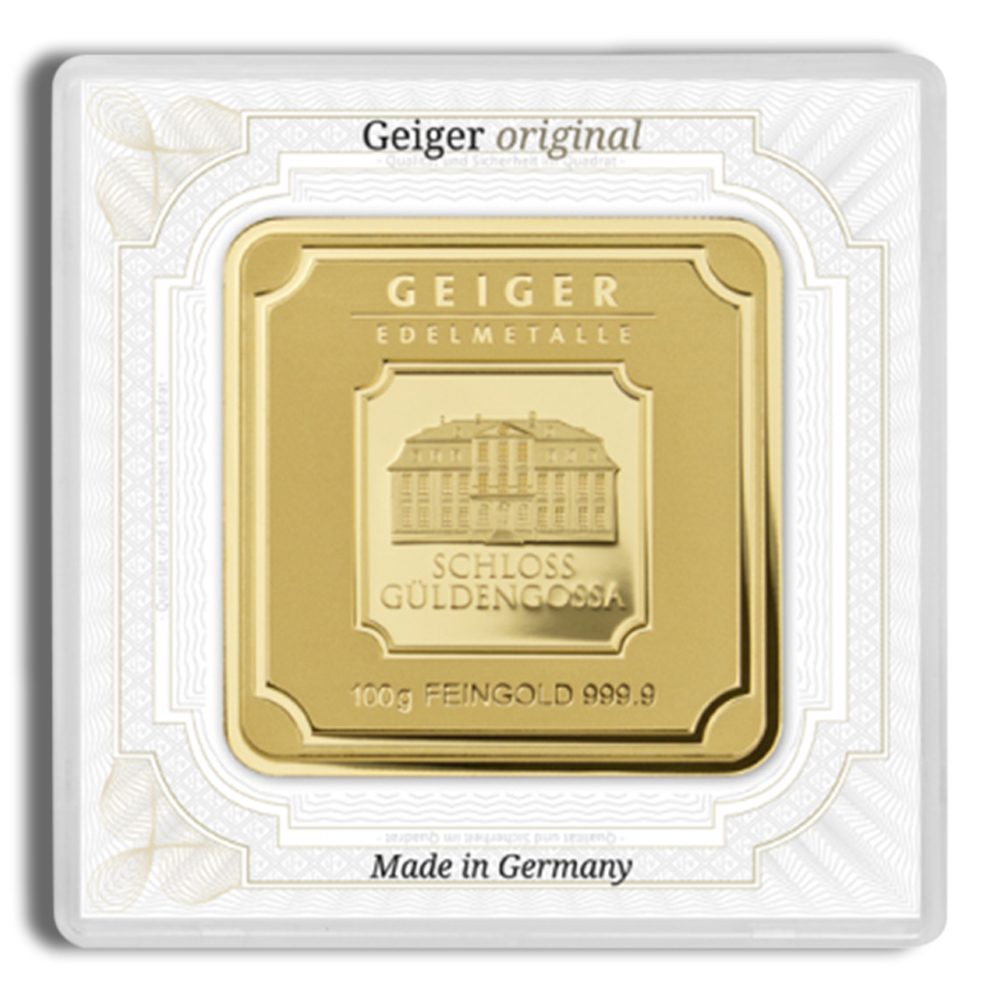 100 gram Gold Bar - Geiger (In Assay)