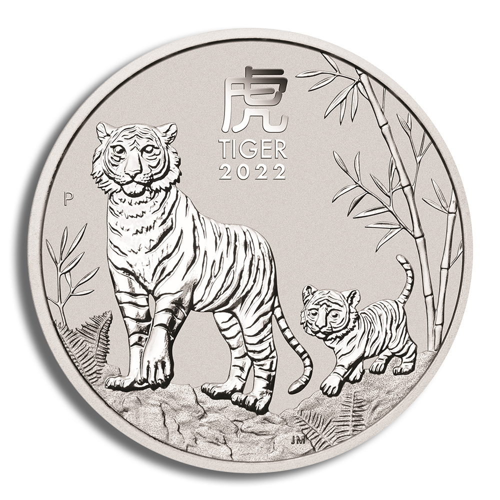 2022 1 oz Australia Silver Lunar Tiger BU - Series III