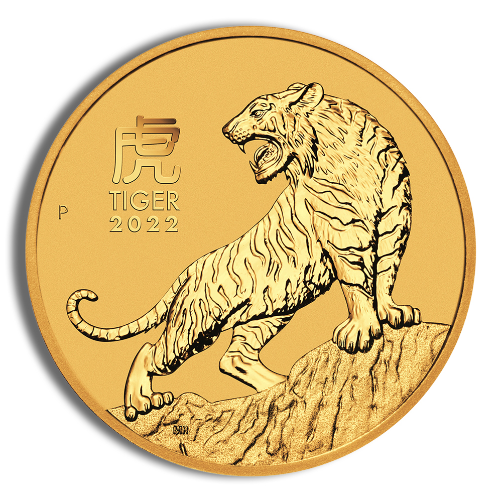 2022 1 oz Australia Gold Lunar Tiger BU - Series III