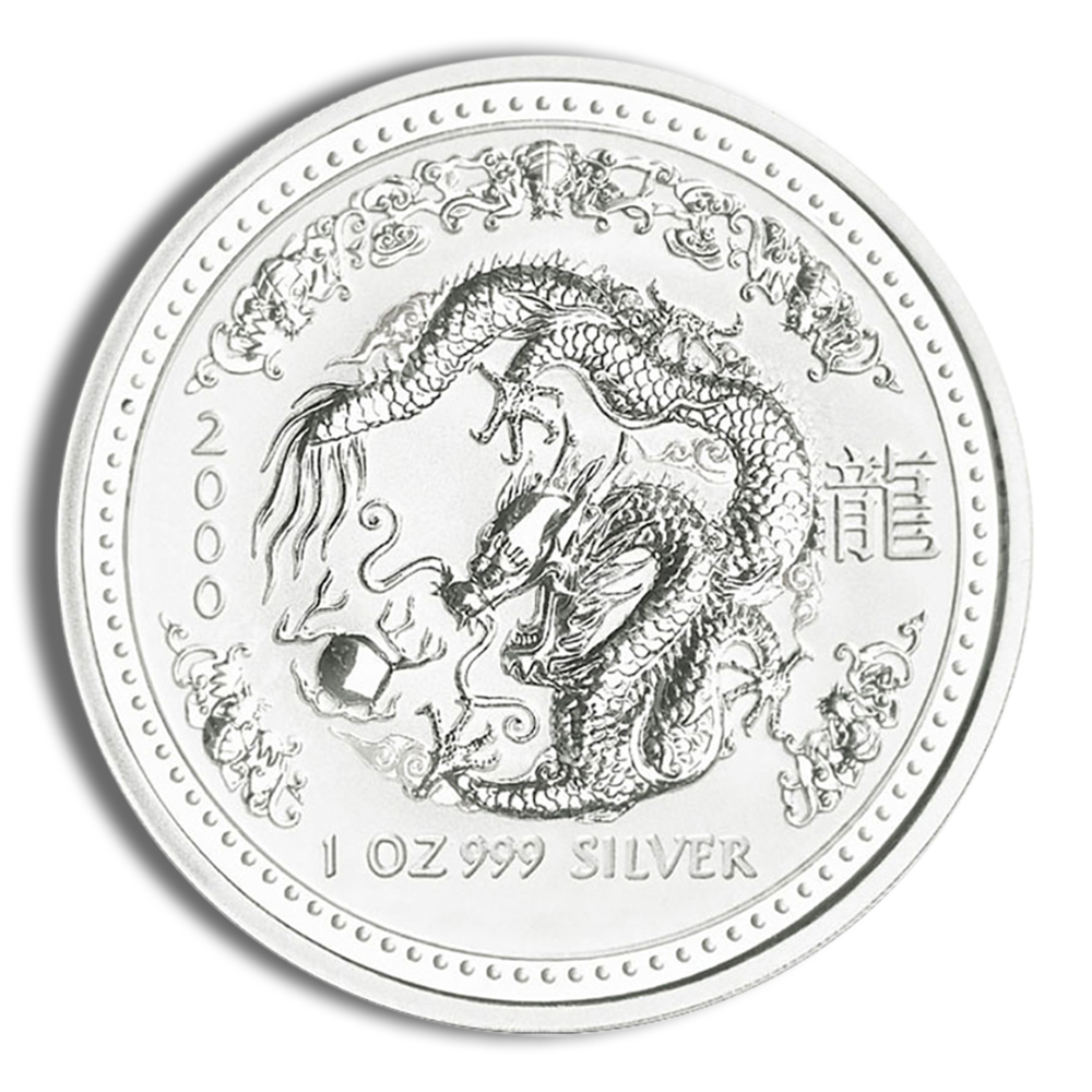 2000 1 oz Australia Silver Lunar Dragon - BU - Series I