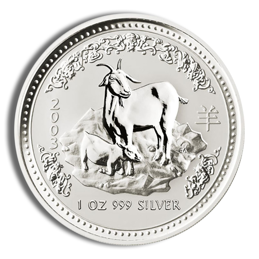 2003 1 oz Australia Silver Lunar Goat - BU - Series I