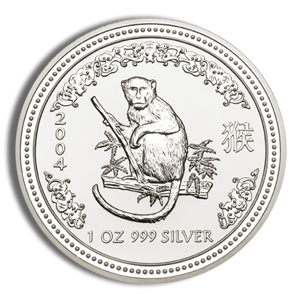 2004 1 oz Australia Silver Lunar Monkey BU - Series I