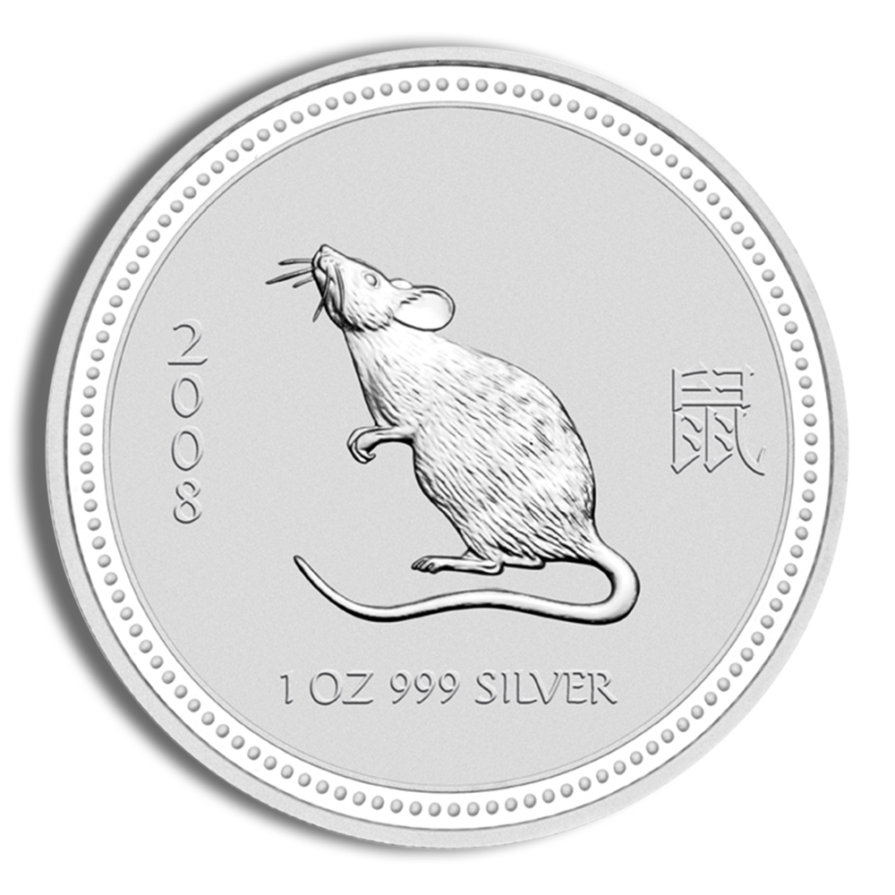 2008 1 oz Australia Silver Lunar Rat BU - Series I