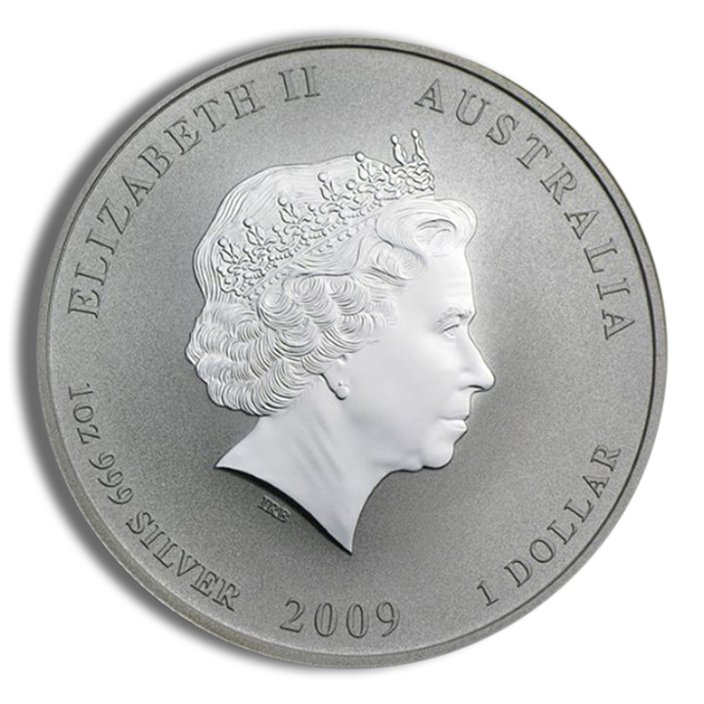 2009 1 oz Australia Silver Lunar Ox BU - Series II