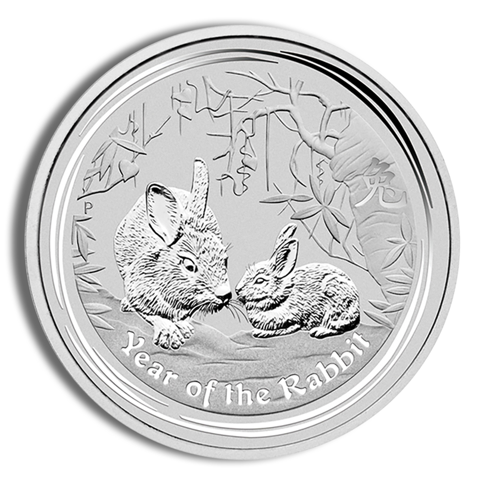 2011 1 oz Australia Silver Lunar Rabbit BU - Series II