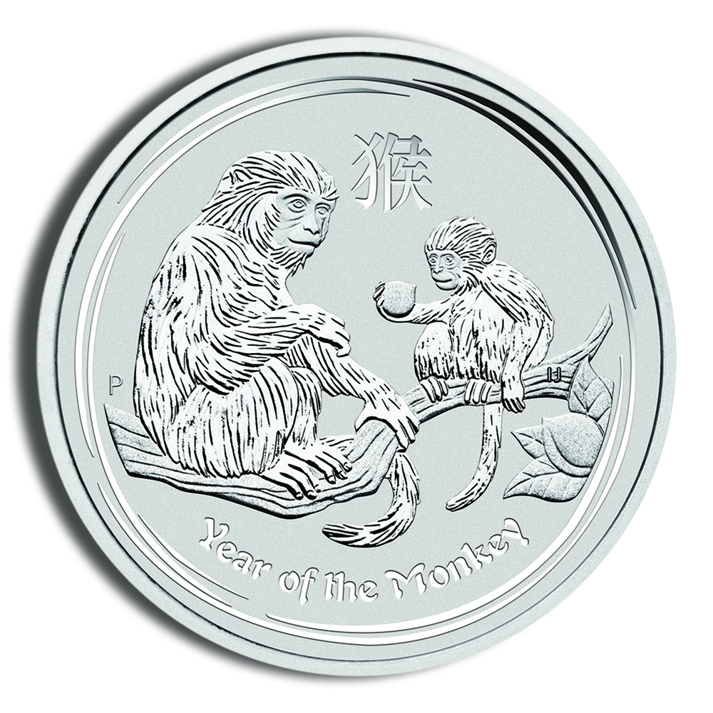 2016 1 oz Australia Silver Lunar Monkey BU - Series II